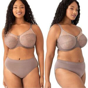 Wacoal Retro Chic Full Figure Underwire Cappuccino Bra Size 32DDD